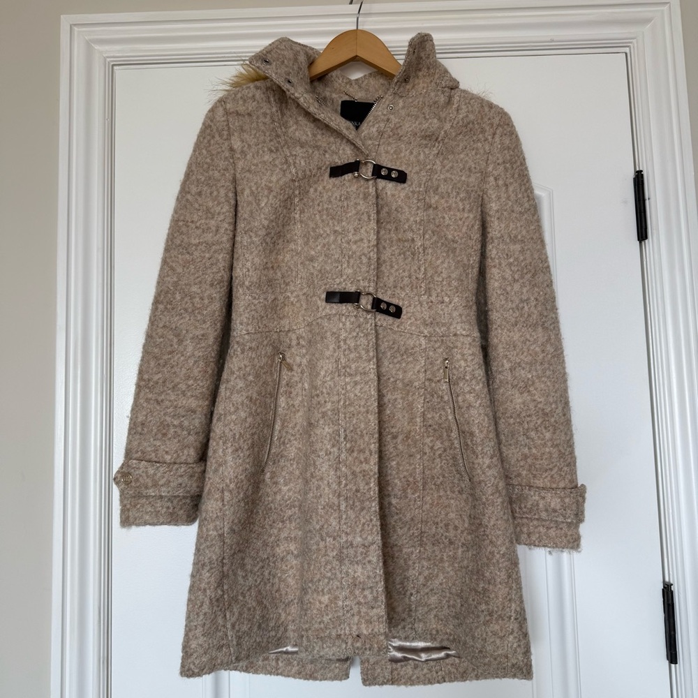 Ivanka Trump Faux-Fur Trim Coat